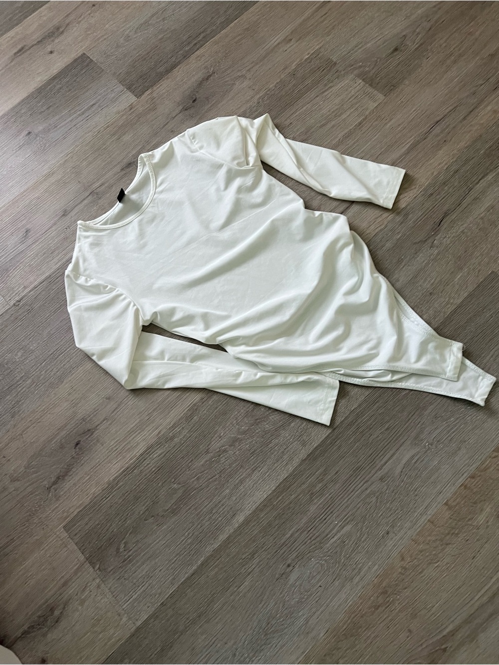 SHEIN Cream Long-Sleeve Bodysuit